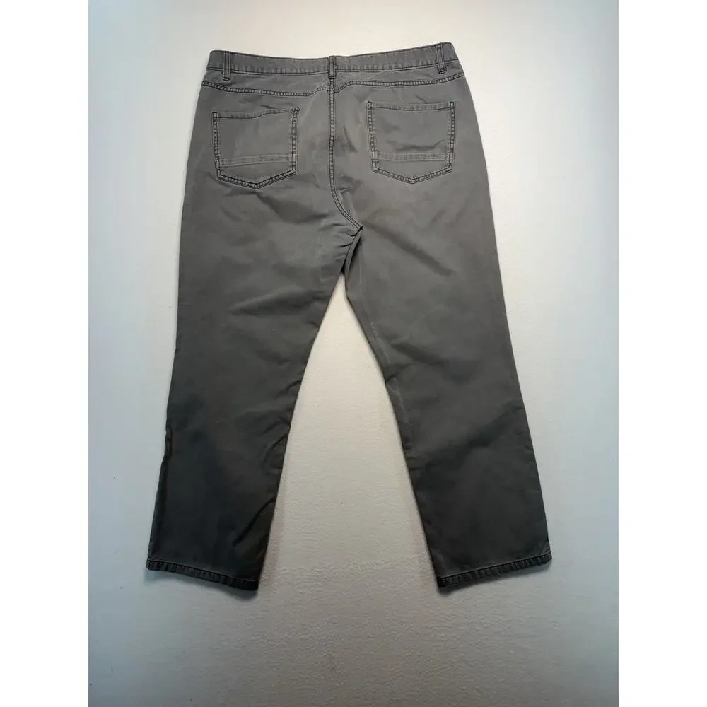 Cotten casuals gray Flat Front pants men 40X30 Office Workwear Streetwear Travel